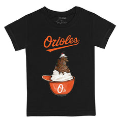 Black Baltimore Orioles Tiny Turnip Youth Sundae Helmet T-Shirt