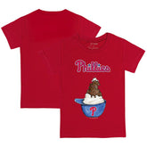 Red Philadelphia Phillies Tiny Turnip Youth Sundae Helmet T-Shirt