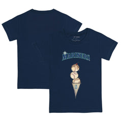 Navy Seattle Mariners Tiny Turnip Youth Triple Scoop T-Shirt