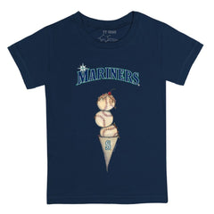 Navy Seattle Mariners Tiny Turnip Youth Triple Scoop T-Shirt