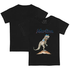 Black Miami Marlins Tiny Turnip Youth TT Rex T-Shirt