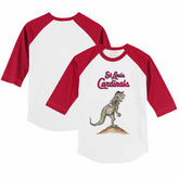 White/Red St. Louis Cardinals Tiny Turnip Youth TT Rex 3/4-Sleeve Raglan T-Shirt