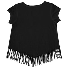 Black San Francisco Giants Tiny Turnip Girls Youth Unicorn Fringe T-Shirt