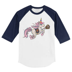 White/Navy Detroit Tigers Tiny Turnip Youth Unicorn 3/4-Sleeve Raglan T-Shirt