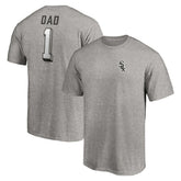 Heather Gray Chicago White Sox Number One Dad T-Shirt