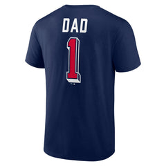 Navy Cleveland Guardians Number One Dad Team Logo T-Shirt