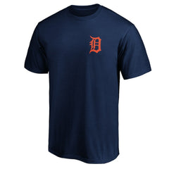 Navy Detroit Tigers Number One Dad T-Shirt