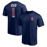 Navy St. Louis Cardinals Number One Dad T-Shirt