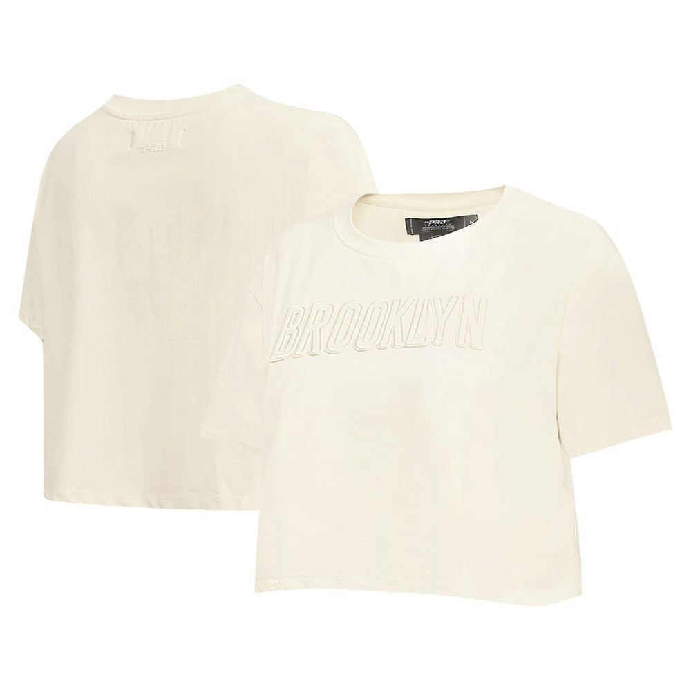 Brooklyn Nets Pro Standard Women's Neutral Boxy Crop T-Shirt