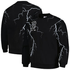 Black Boston Red Sox PLEASURES Lightning Crewneck Pullover Sweatshirt
