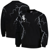 Black Chicago White Sox PLEASURES Lightning Crewneck Pullover Sweatshirt