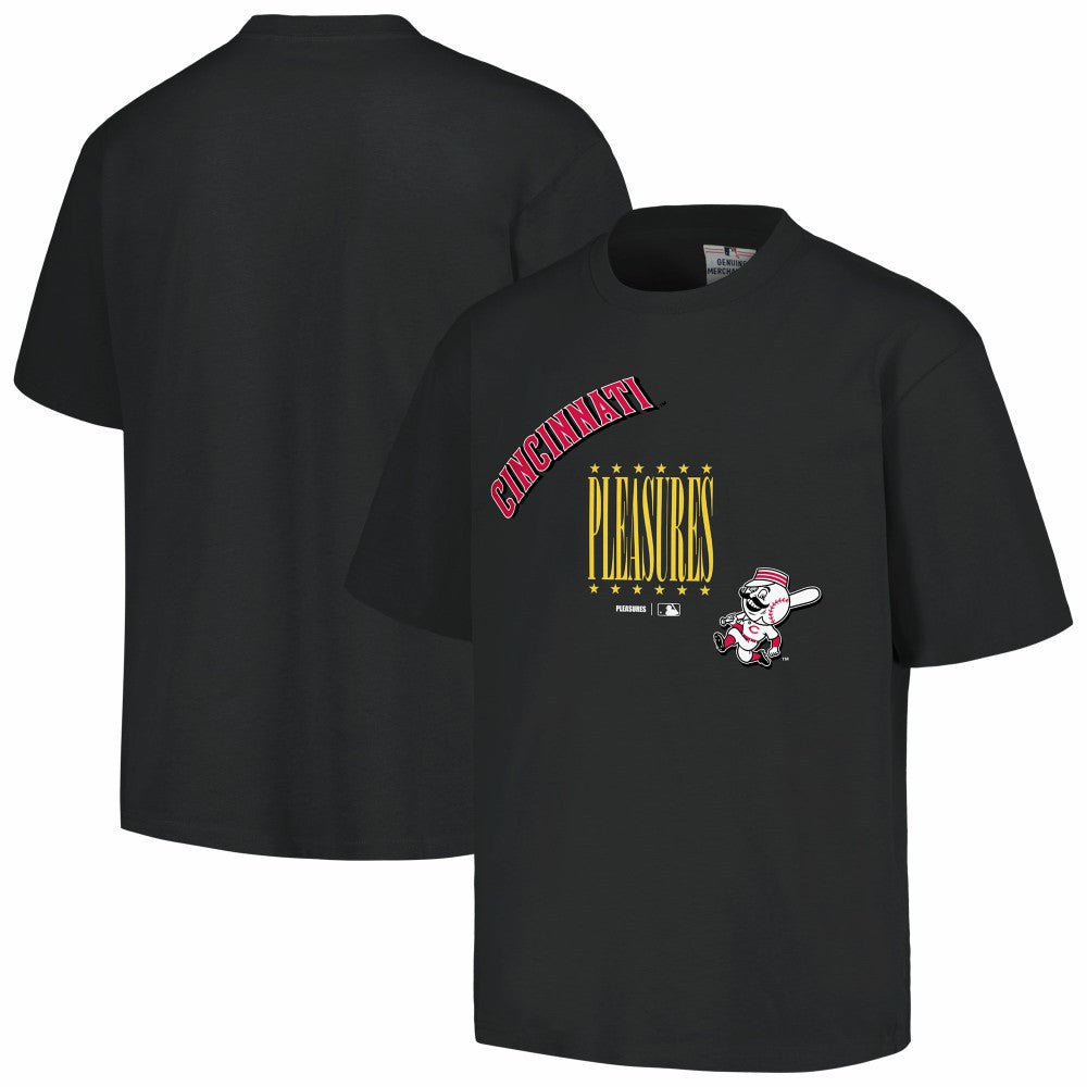Black Cincinnati Reds PLEASURES Repurpose T-Shirt