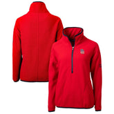 Red San Diego Padres Cutter & Buck Women's Americana Logo Cascade Eco Sherpa Fleece Half-Zip Pullover Jacket