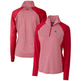 Cardinal Philadelphia Phillies Cutter & Buck Women's Americana Logo Forge Tonal Stripe Stretch Half-Zip Pullover Top