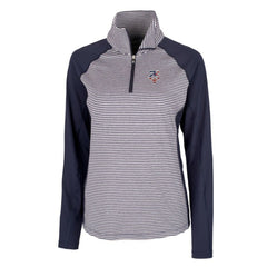 Navy Minnesota Twins Cutter & Buck Women's Americana Logo Forge Tonal Stripe Stretch Half-Zip Pullover Top