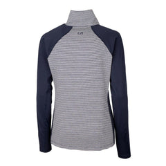 Navy Minnesota Twins Cutter & Buck Women's Americana Logo Forge Tonal Stripe Stretch Half-Zip Pullover Top
