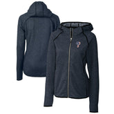 Heather Navy Philadelphia Phillies Cutter & Buck Women's Americana Logo Mainsail Sweater-Knit Full-Zip Hoodie