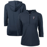 Navy Philadelphia Phillies Cutter & Buck Women's Americana Logo DryTec Virtue Eco Pique Recycled Half-Zip Pullover Hoodie