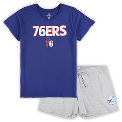 Fanatics Philadelphia 76ers Women's Plus Size T-Shirt & Shorts Combo Set