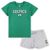 Fanatics Boston Celtics Women's Plus Size T-Shirt & Shorts Combo Set