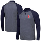 Navy Boston Red Sox Levelwear Charter Striped Raglan Quarter-Zip Top