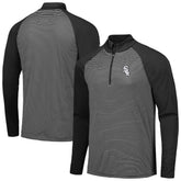 Black Chicago White Sox Levelwear Charter Striped Raglan Quarter-Zip Top