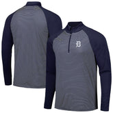 Navy Detroit Tigers Levelwear Charter Striped Raglan Quarter-Zip Top