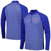 Royal Philadelphia Phillies Levelwear Charter Striped Raglan Quarter-Zip Top