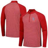Red St. Louis Cardinals Levelwear Charter Striped Raglan Quarter-Zip Top