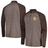 Brown San Diego Padres Levelwear Charter Striped Raglan Quarter-Zip Top