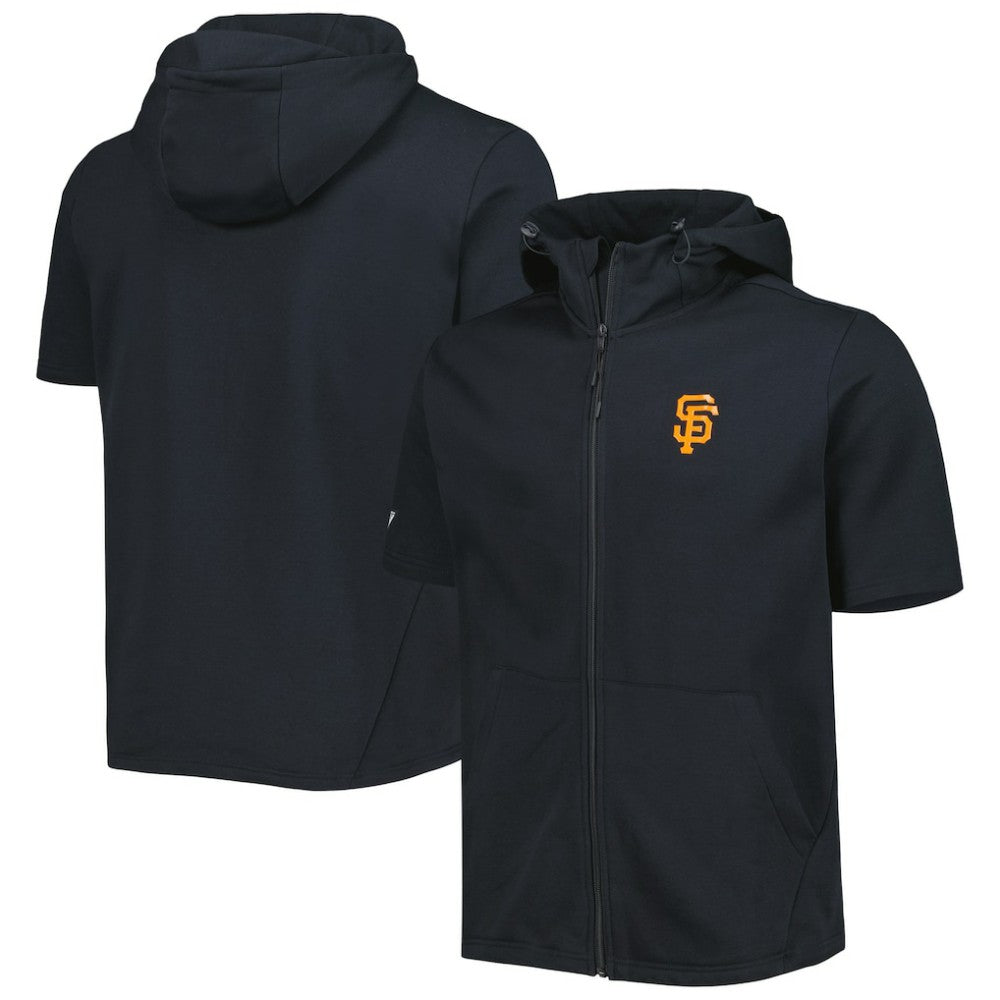 Black San Francisco Giants Levelwear Recruit Full-Zip Short Sleeve Hoodie