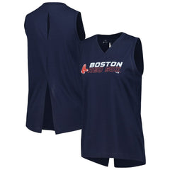 Navy Boston Red Sox Levelwear Women's Paisley Chase V-Neck Tank Top