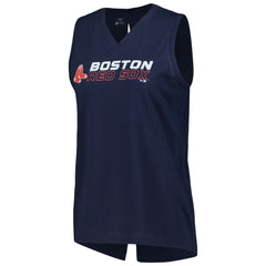 Navy Boston Red Sox Levelwear Women's Paisley Chase V-Neck Tank Top