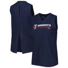 Navy Minnesota Twins Levelwear Women's Paisley Chase V-Neck Tank Top