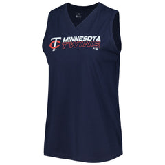 Navy Minnesota Twins Levelwear Women's Paisley Chase V-Neck Tank Top