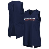 Navy Houston Astros Levelwear Women's Paisley Chase V-Neck Tank Top