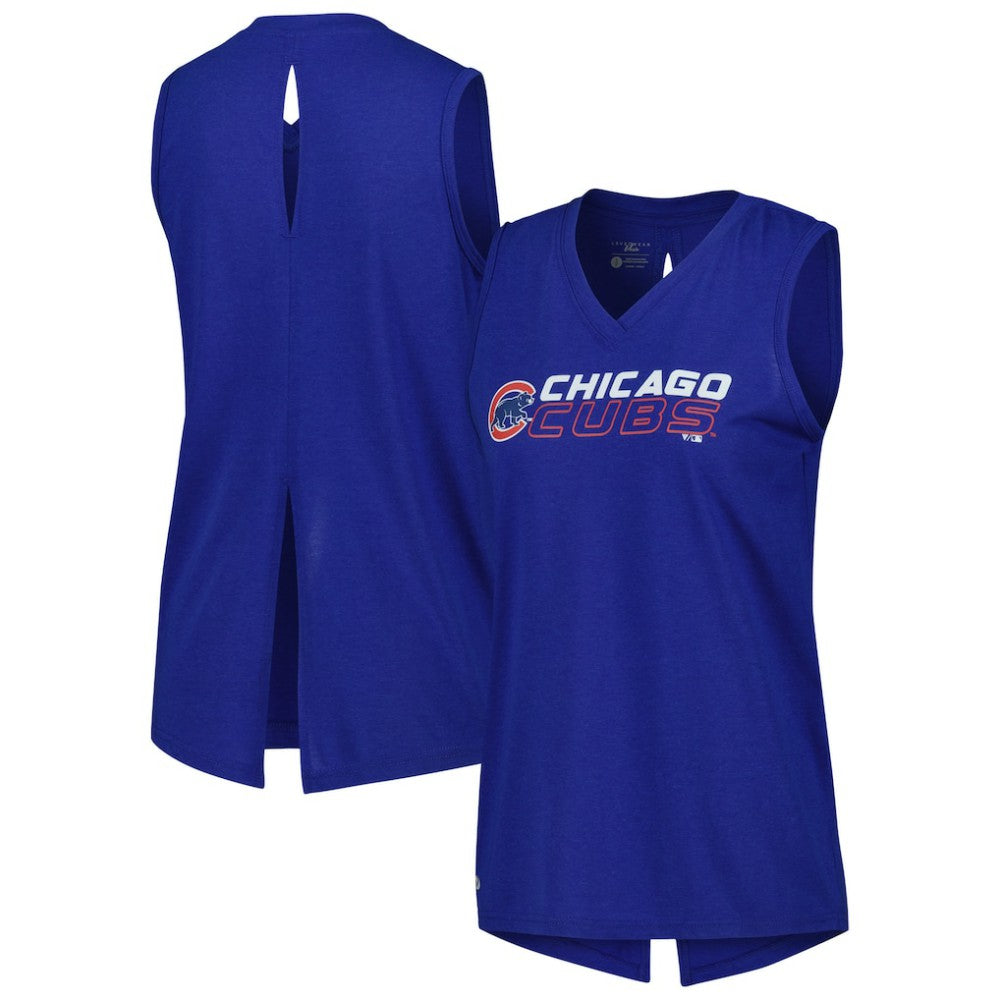 Royal Chicago Cubs Levelwear Women's Paisley Chase V-Neck Tank Top