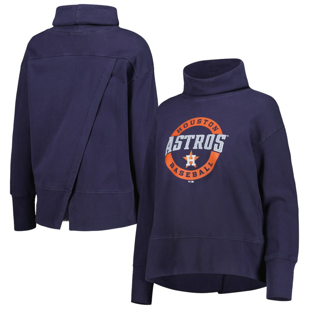 Navy Houston Astros Levelwear Women's Sunset Farm Team Pullover Sweatshirt