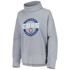 Heather Gray Chicago Cubs Levelwear Women's Sunset Farm Team Pullover Sweatshirt