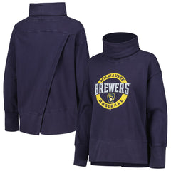 Navy Milwaukee Brewers Levelwear Women's Sunset Farm Team Pullover Sweatshirt
