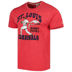 Red Albert Pujols St. Louis Cardinals Homage Illustration Tri-Blend T-Shirt