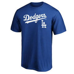 Royal Los Angeles Dodgers Team Lock Up Wordmark T-Shirt