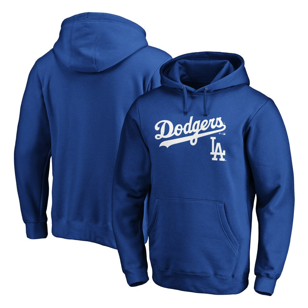 Royal Los Angeles Dodgers Team Lock Up Logo Pullover Hoodie