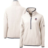 White Minnesota Twins Cutter & Buck Women's Cascade Eco Sherpa Half-Zip Pullover Jacket