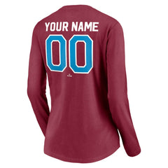 Burgundy Philadelphia Phillies Women's Personalized Cooperstown Collection Alternate Winning Streak Long Sleeve V-Neck T-Shirt