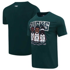 Giannis Antetokounmpo, Jrue Holiday, Khris Middleton Milwaukee Bucks Pro Standard Multi Lineup T-Shirt