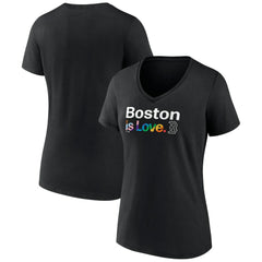 Black Boston Red Sox Women's City Pride V-Neck T-Shirt