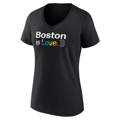 Black Boston Red Sox Women's City Pride V-Neck T-Shirt