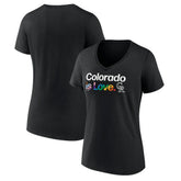 Black Colorado Rockies Women's City Pride V-Neck T-Shirt