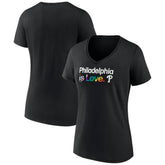 Black Philadelphia Phillies Women's City Pride V-Neck T-Shirt